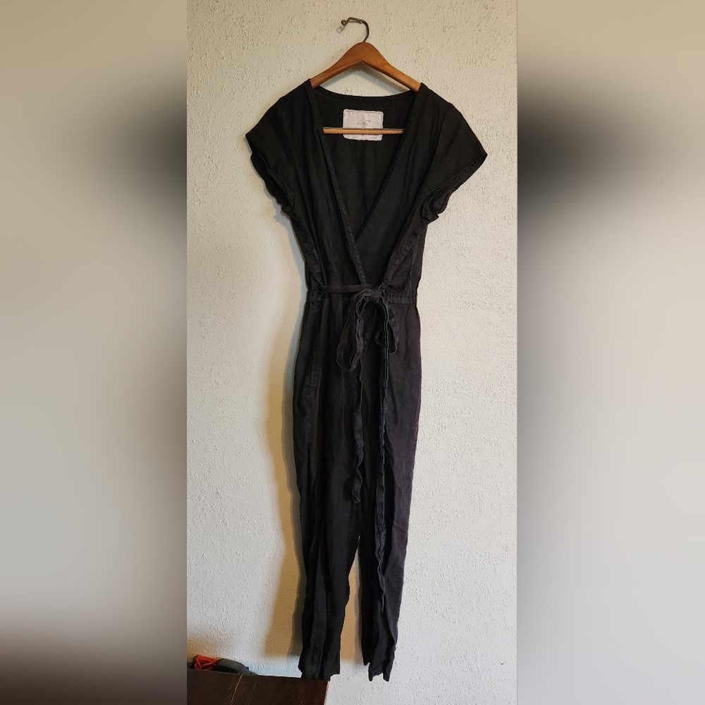 notPERFECTLINEN Black Linen Jumpsuit